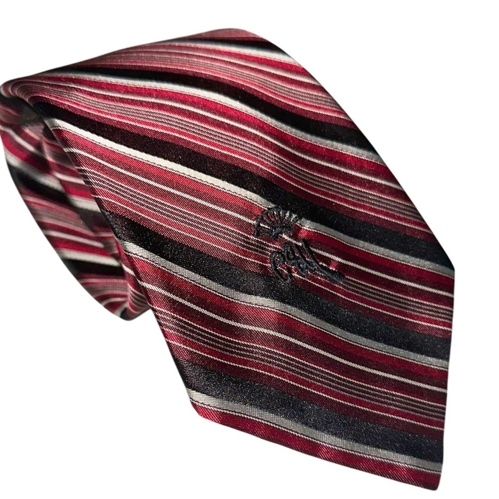 Vtg Countess Mara Mens Tie Silk Red & Black Diagonal Stripes 3.5x58” - Picture 2 of 5